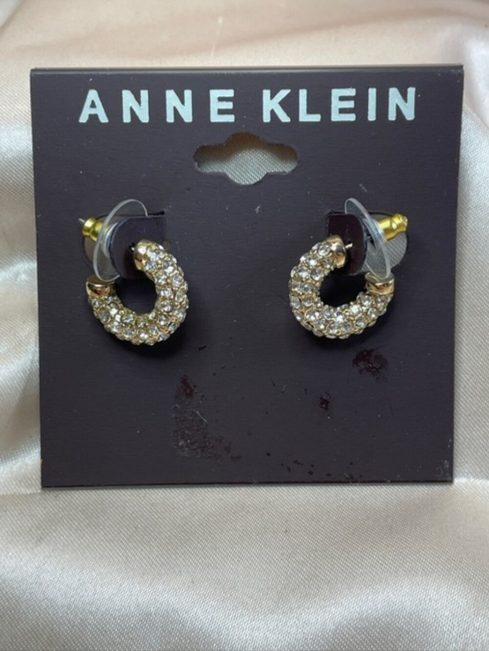 Anne Klein Stud Hoop Earrings, NIP - Picture 3 of 3